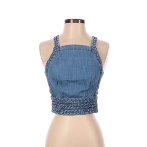 Maeve denim cropped and braided tank. Size 2.